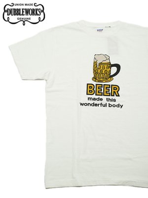画像1: 【 DUBBLEWORKS（ダブルワークス） 】　プリントTシャツ [ Printed Tee ] [ BEER ] [ OFF WHITE ] 【 メール便可 】