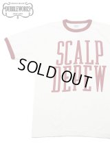 【 DUBBLEWORKS（ダブルワークス） 】　リンガーTシャツ [ Ringer Tee ] [ SCALP DE PEW ] [ OFF WHITE x RED ] 【 メール便可 】