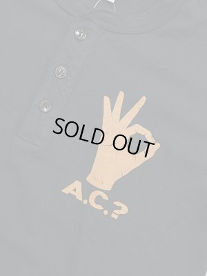 画像4: 【 Pherrow's（フェローズ） 】　プリントヘンリーネックT-シャツ [ A.C.? ] [ BLACK ] 【 メール便可 】