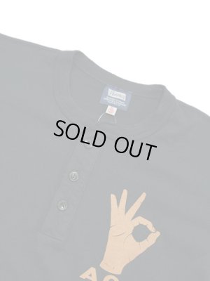 画像3: 【 Pherrow's（フェローズ） 】　プリントヘンリーネックT-シャツ [ A.C.? ] [ BLACK ] 【 メール便可 】