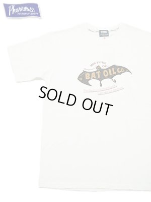 画像1: 【 Pherrow's（フェローズ） 】　プリントT-シャツ [ BAT OIL Co. ] [ WHITE ] [ カタログ未掲載 ] 【 メール便可 】