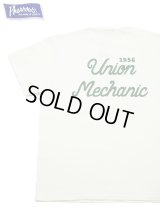 【 Pherrow's（フェローズ） 】　刺繍T-シャツ [ Union Mechanic ] [ WHITE ] 【 メール便可 】