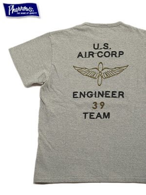 画像1: 【 Pherrow's（フェローズ） 】　刺繍T-シャツ [ USAAF ] [ H.GRAY ] 【 メール便可 】