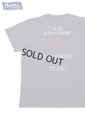 画像1: 【 Pherrow's（フェローズ） 】　刺繍T-シャツ [ USAAF ] [ NAVY ] 【 メール便可 】