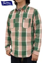 【 Pherrow's（フェローズ） 】　ヘビーウェイトフランネルチェックシャツ [ Heavy Flannel Shirts ] [ PINK ]