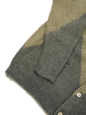 画像5: 【 Pherrow's（フェローズ） 】　モヘアニットカーディガン　[ MOHAIR KNIT CARDIGAN ] [ OLIVE x BEIGE ] 
