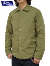 【 Pherrow's（フェローズ） 】　キルトシャツジャケット　[ Quilting Shirts Jacket ] [ SAGE GREEN ]