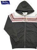 【 Pherrow's（フェローズ） 】　雪柄スウェットパーカー [ Snow Pattern Sweat Parka ] [ BLACK ]