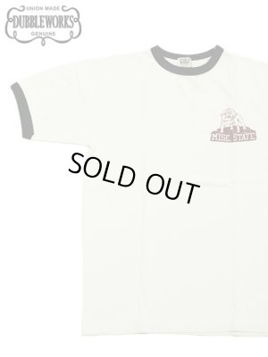 画像1: 【 DUBBLEWORKS（ダブルワークス） 】　リンガーTシャツ [ Ringer Tee ] [ BULLDOG ] [ OFF WHITE x BLACK ] 【 メール便可 】