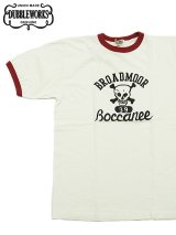 【 DUBBLEWORKS（ダブルワークス） 】　リンガーTシャツ [ Ringer Tee ] [ BROADMOOR ] [ OFF WHITE x RED ] 【 メール便可 】