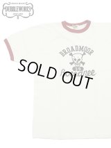 【 DUBBLEWORKS（ダブルワークス） 】　リンガーTシャツ [ Ringer Tee ] [ BROADMOOR ] [ OFF WHITE x RED ] 【 メール便可 】