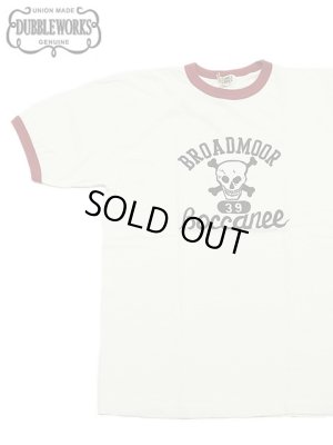 画像1: 【 DUBBLEWORKS（ダブルワークス） 】　リンガーTシャツ [ Ringer Tee ] [ BROADMOOR ] [ OFF WHITE x RED ] 【 メール便可 】