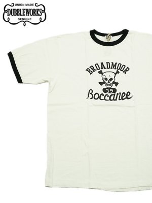 画像1: 【 DUBBLEWORKS（ダブルワークス） 】　リンガーTシャツ [ Ringer Tee ] [ BROADMOOR ] [ OFF WHITE x BLACK ] 【 メール便可 】
