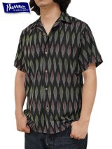 【 Pherrow's（フェローズ） 】 COTTON OPEN SHIRT [ IKAT DESIGN ] [ BLACK ] 【 メール便可 】