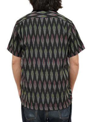 画像2: 【 Pherrow's（フェローズ） 】 COTTON OPEN SHIRT [ IKAT DESIGN ] [ BLACK ] 【 メール便可 】