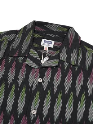画像3: 【 Pherrow's（フェローズ） 】 COTTON OPEN SHIRT [ IKAT DESIGN ] [ BLACK ] 【 メール便可 】