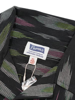 画像6: 【 Pherrow's（フェローズ） 】 COTTON OPEN SHIRT [ IKAT DESIGN ] [ BLACK ] 【 メール便可 】