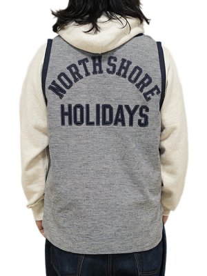 画像2: 【 Pherrow's（フェローズ） 】 ベースボールシャツベスト [ North Shore Holidays ] [ GRAY ]