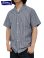 画像1: 【 Pherrow's（フェローズ） 】 半袖ストライプイタリアンカラーシャツ [  ITALIAN COLLAR SHIRTS ] [ NAVY STRIPE ] 【 メール便可 】 (1)