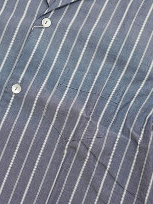 画像4: 【 Pherrow's（フェローズ） 】 半袖ストライプイタリアンカラーシャツ [  ITALIAN COLLAR SHIRTS ] [ NAVY STRIPE ] 【 メール便可 】