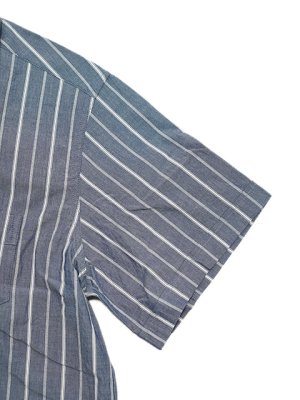 画像5: 【 Pherrow's（フェローズ） 】 半袖ストライプイタリアンカラーシャツ [  ITALIAN COLLAR SHIRTS ] [ NAVY STRIPE ] 【 メール便可 】
