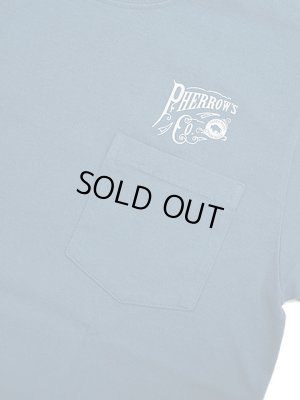 画像4: 【 Pherrow's（フェローズ） 】　ポケ付きプリントT-シャツ [ Pherrows Co ] [ S.BLUE ] 【 メール便可 】