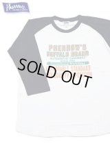 【 Pherrow's（フェローズ） 】　Baseball Tee　[ BUFFALO BRAND ] [ NAVY x WHITE ]【 メール便可 】