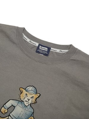 画像3: 【 Pherrow's（フェローズ） 】　フロッキープリントT-シャツ [ Pherrows Denim Co ] [ W.GRAY ] 【 メール便可 】