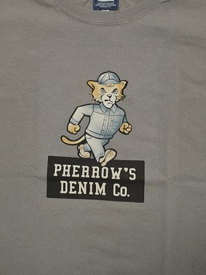 画像4: 【 Pherrow's（フェローズ） 】　フロッキープリントT-シャツ [ Pherrows Denim Co ] [ W.GRAY ] 【 メール便可 】