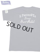 【 Pherrow's（フェローズ） 】　プリントT-シャツ ワッペンカスタム [ L.P & CO. ] [ NAVY ] 【 メール便可 】