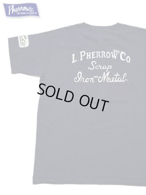 画像1: 【 Pherrow's（フェローズ） 】　プリントT-シャツ ワッペンカスタム [ L.P & CO. ] [ NAVY ] 【 メール便可 】