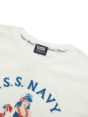 画像3: 【 Pherrow's（フェローズ） 】　プリントT-シャツ [ U.S.N. HAWAII ] [ WHITE ] 【 メール便可 】