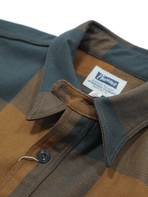 画像9: 【 Pherrow's（フェローズ） 】　ヘビーウェイトフランネルチェックシャツ [ Heavy Flannel Shirts ] [ ORANGE ]