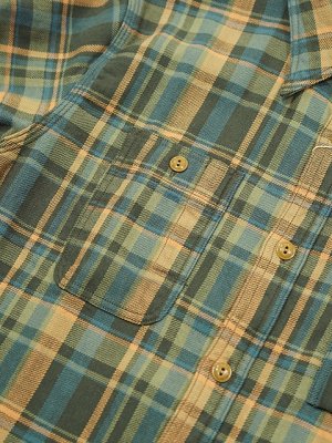 画像5: 【 Pherrow's（フェローズ） 】　ガチャポケフランネルワークシャツ　[ Flannel Work Shirts ] [ GREEN × ORANGE CHECK ]