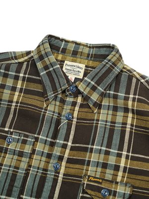 画像3: 【 Pherrow's（フェローズ） 】　ガチャポケフランネルワークシャツ　[ Flannel Work Shirts ] [ BLACK × BLUE CHECK ]