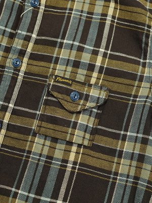 画像4: 【 Pherrow's（フェローズ） 】　ガチャポケフランネルワークシャツ　[ Flannel Work Shirts ] [ BLACK × BLUE CHECK ]
