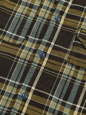 画像6: 【 Pherrow's（フェローズ） 】　ガチャポケフランネルワークシャツ　[ Flannel Work Shirts ] [ BLACK × BLUE CHECK ]
