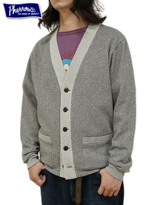 画像1: 【 Pherrow's（フェローズ） 】 スウェットカーディガン [ Sweat Cardigan ] [ H.GRAY ]