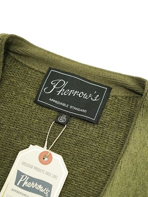 画像7: 【 Pherrow's（フェローズ） 】　モヘアニットカーディガン　[ MOHAIR KNIT CARDIGAN ] [ OLIVE ] 