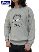 【 Pherrow's（フェローズ） 】　ラグランスリーブプリントスウェット [ U.S.NAVY VB-5 ] [ H.GRAY ]