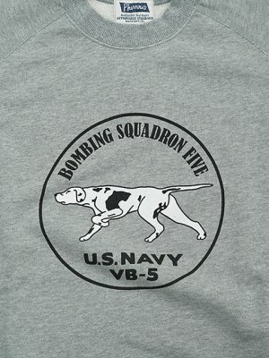 画像6: 【 Pherrow's（フェローズ） 】　ラグランスリーブプリントスウェット [ U.S.NAVY VB-5 ] [ H.GRAY ]