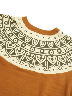 画像3: 【 FULLCOUNT（フルカウント） 】　トライバルパターンスウェット　[ Tribal Pattern Sweatshirts ] [ 雪柄スウェット ] [ CAMEL ]