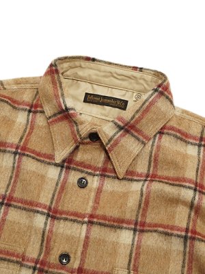 画像3: 【 FULLCOUNT（フルカウント） 】　ウールシャギーワークシャツ　[ Wool Shaggy Check Work Shirt ] [ Beige ]