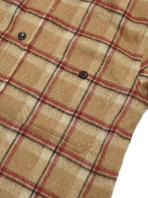 画像4: 【 FULLCOUNT（フルカウント） 】　ウールシャギーワークシャツ　[ Wool Shaggy Check Work Shirt ] [ Beige ]