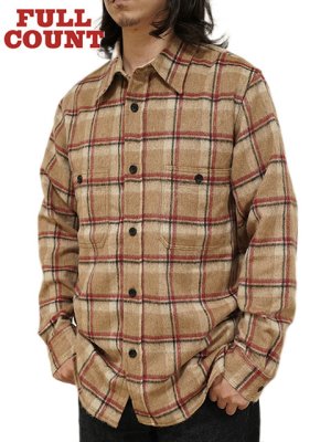 画像1: 【 FULLCOUNT（フルカウント） 】　ウールシャギーワークシャツ　[ Wool Shaggy Check Work Shirt ] [ Beige ]