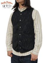 【 STUDIO D'ARTISAN（ステュディオダルチザン） 】　絣染ビーチクロスベスト　[ KASURI BEACH CLOTH VEST ]