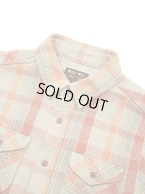 画像3: 【 UES（ウエス） 】　先染めヘビーチェックネルシャツ　[ ORANGE ]