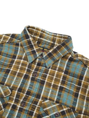 画像3: 【 UES（ウエス） 】 先染めスラブチェックネルシャツ [ MUSTARD ]