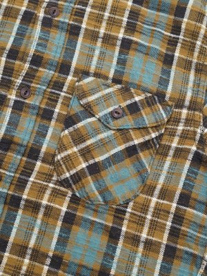 画像4: 【 UES（ウエス） 】 先染めスラブチェックネルシャツ [ MUSTARD ]