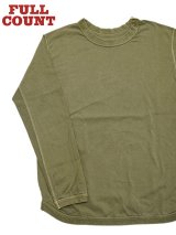 【 FULLCOUNT（フルカウント） 】　ヘビーウエイトネッククルーネック L/S T-Shirt　[ Flat Seam Heavy Weight Longsleeve T-Shirt ] [ OLIVE ] 【 メール便可 】